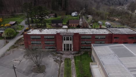 Aerial-Drone-Footage-Pulling-Back-over-the-Abandoned-M