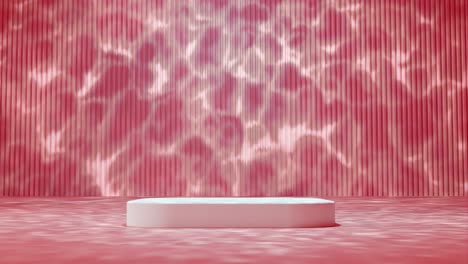 Abstract-Ripples-and-White-Platform-red-background