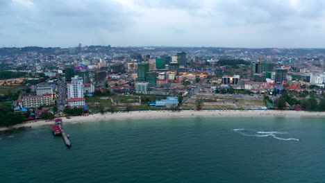 Aerial-drone-footage-showing-a-panoramic-view-of-Sihanoukville-in-Cambodia