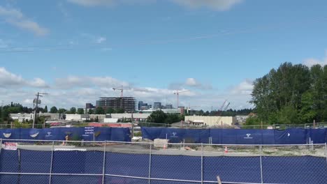 Slow-pan-overlooking-construction-on-the-east-side-of-Bellevue-Washington