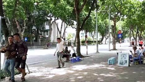 A-POV-time-lapse-walking-in-the-park-and-out-to-the-street