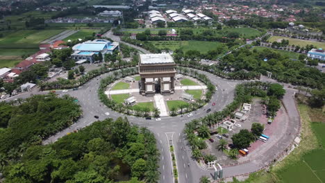 Aerial-view-of-Kediri-city-landmark