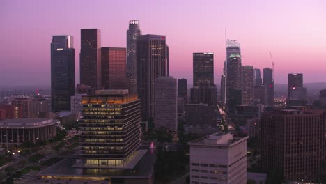 Downtown-Los-Angeles,-Skyline-from-Bunker-Hill