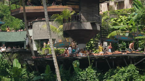 Tourists-On-Holidays-At-The-Private-Resort-Hotels-Near-Alas-Harum-Bali,-Ubud-Indonesia