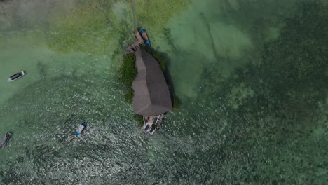 Aerial-Birds-Eye-View-Of-The-Rock-Restaurant-Zanzibar