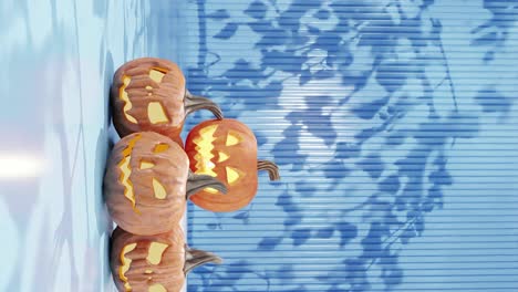 A-Glowing-Jack-o’-lanterns-in-Festive-Halloween-Setting-blue-background-vertical