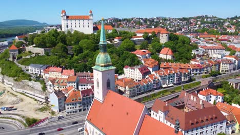 Aerial-view-of-Bratislavsky-Hard-Castle,-St