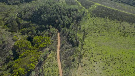 Beautiful-drone-shot-over-trails-in-scenic-south-of-Portugal