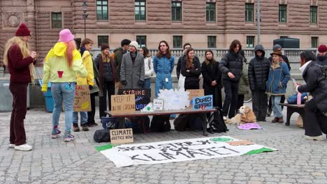 Klimaprotestler-Von-Fridays-For-Future-Im-Schulstreik-Des-Schwedischen-Parlaments-In-Stockholm