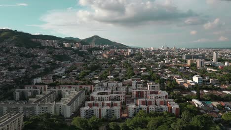 Aerial-View-Of-El-Lido-Tequendama-Neighborhoods,-Cali-Colombia