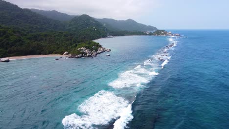 Rich-Blue-Ocean-Currents-Meets-Mountainous-Beach-in-Columbia