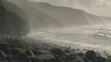 Surfista-Saliendo-Del-Agua-En-Las-Costas-Rocosas-Del-Sur-De-Portugal.