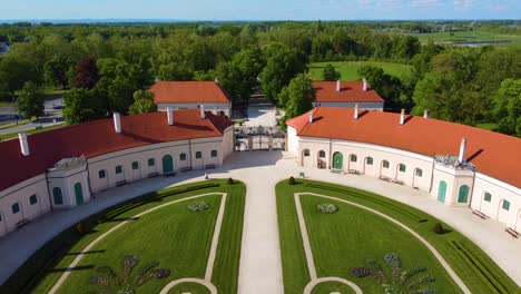 High-aerial-view-of-the-Esterhazy-castle-gardens