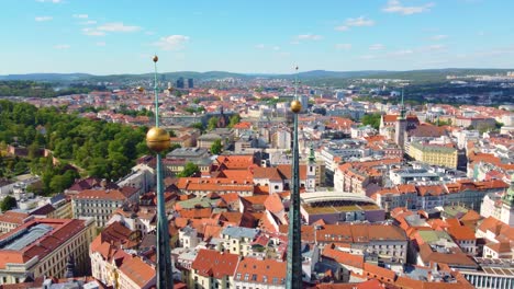 Stunning-panoramic-view-of-the-city-of-Brno,-Czech-Republic