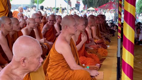 Monks-pray-during-the-Vesak-holiday-celebration-in-Magelang,-Indonesia