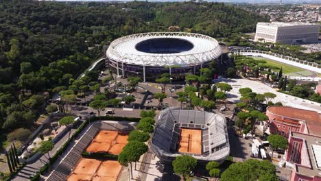 Hermoso-Disparo-De-Drone-Sobre-El-Foro-Itálico-En-Roma