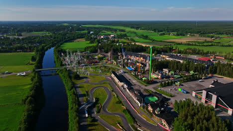 Drone-circling-the-Powerpark-amusement-park-and-the-Mika-Salo-circuit-in-Finland