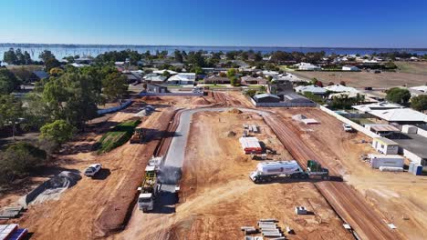 Large-tanker-leaving-the-new-stage-of-a-construction-site-in-Yarrawonga