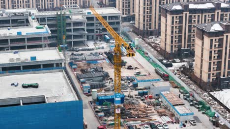 Vista-Aérea-De-Un-Sitio-De-Construcción-En-La-Ciudad-Futura,-Xiongan,-Provincia-De-Hebei,-China