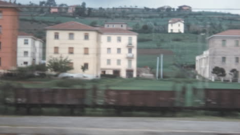 View-From-Train-Window-of-Buildings-in-Padua-in-Italy-at-Daytime-in-1950s