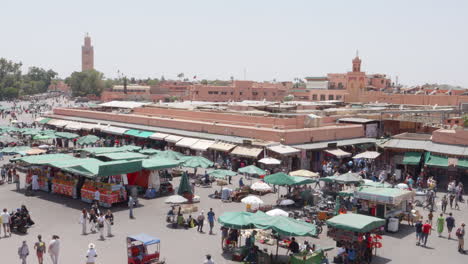 Panoramic-view-of-Jemaa-el-Fnaa-square,-Marrakesh-Medina-Quarter