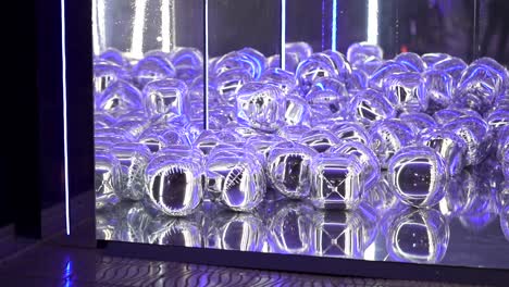 Shiny-silver-decoration-ball-sphere,-nightclub-decor-for-party-event
