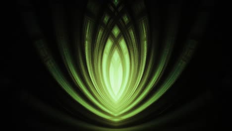 Grüne-Fraktale-Schleifen-Mit-Kaleidoskopischem-Effekt.-Abstrakt
