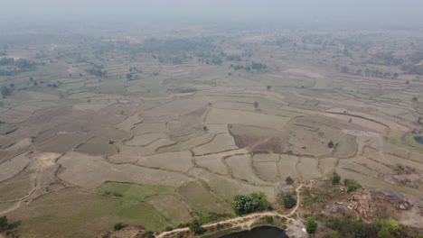 Drone-video-shot-of-vast-fields-after-harvest