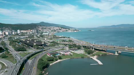 Pedro-Ivo-Campos-Bridge-structure-located-in-Florianópolis,-Brazil