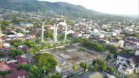 Mamuju-cityscape-in-the-morning,-West-Sulawesi,-Indonesia