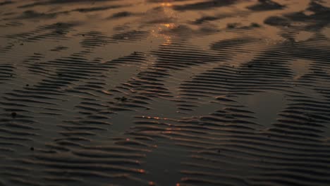 Ripples-in-the-sand-caused-by-sea-waves-shining-in-the-sunset