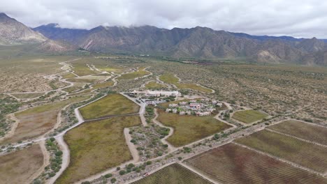 Aerial-Calchaqui-Valleys,-Argentina,-South-America-mountains-in-background