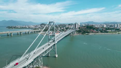 The-bridge-called-Hercílio-from-the-island-of-Santa-Catarina-with-the-mainland-of-Florianópolis,-country-of-Brazil