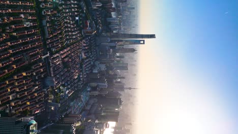 Vertical-aerial-view-of-the-famous-Shanghai-skyline-with-the-Shanghai-Tower,-Oriental-Pearl-Tower,-and-Jin-Mao-Tower,-China