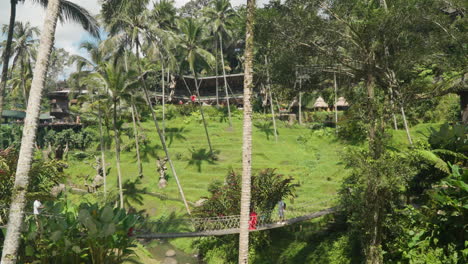 Puente-Giratorio-Y-Colgante-Cerca-Del-Complejo-Tropical-En-Alas-Harum-Bali,-Cerca-De-Ubud,-Indonesia