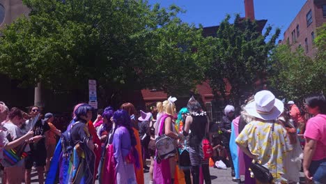 Participants-getting-ready-for-Gay-Pride-Parade-Portland,-Maine