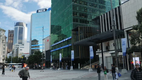 Auckland-New-Zealand-central-business-district-office-buildings---tilt-down-to-reveal-Queen-Street