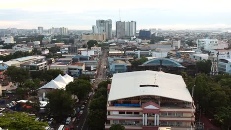 The-capital-city-of-Southern-Mindanao-displays-a-vibrant-mix-of-low-and-high-rise-buildings,-illustrating-diverse-urban-living-against-a-picturesque-backdrop