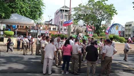 Filipino-people-gather-in-front-of-Davao-City-Hall,-celebrating-Independence-Day-with-patriotic-pride-and-community-spirit