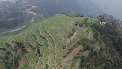 Agricultura-En-El-Pueblo-De-Las-Tierras-Altas-De-Nepal.