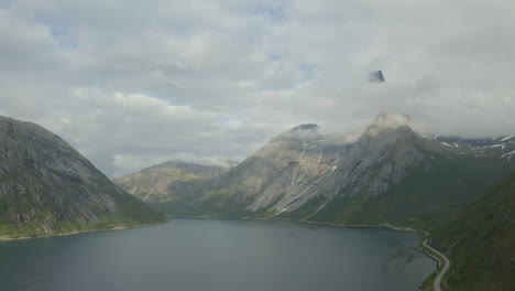 Wide-shot-of-Stetind-mountain,-in-Nordland,-Norway