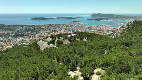 Fort-Faron-on-the-Mountain-Overlooking-the-City-of-Toulon-AERIAL-ORBIT