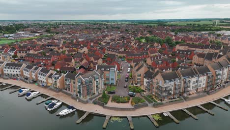 Wide-angle-shot-of-local-luxury-apartments-in-East-Sussex,-England