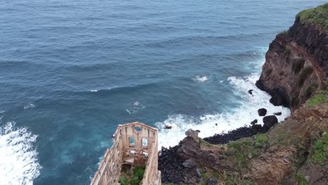 Aerial-North-Tenerife-abandoned-staircase-and-building-at-Atlantic-Ocean