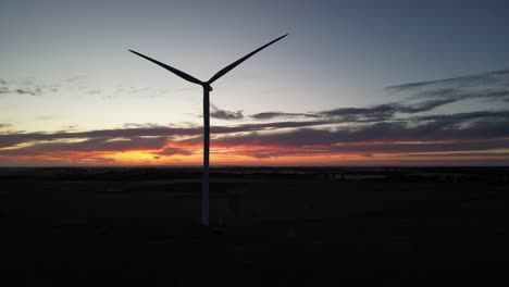 Aligned-Wind-Turbines-At-Sunset-Located-In-Esperance-Area,-Western-Australia