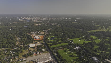 Augusta-Georgia-Aerial-v55-high-flyover-National-Hills-neighborhood-capturing-intricate-course-of-the-National-Golf-Club-and-its-surroundings-cityscape---Shot-with-Mavic-3-Pro-Cine---October-2023