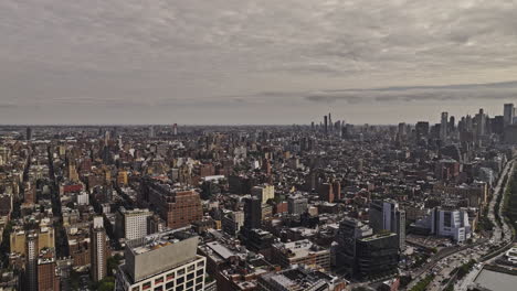 NYC-New-York-Aerial-v450-drone-flyover-Chelsea-capturing-waterfront-parks-along-Hudson-river-and-panoramic-cityscape-views-of-Lower-and-Midtown-Manhattan---Shot-with-Mavic-3-Pro-Cine---September-2023