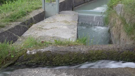 Der-Teil-Eines-Bewässerungskanals,-In-Dem-Das-Wasser-In-Verschiedene-Abschnitte-Umgeleitet-Wird