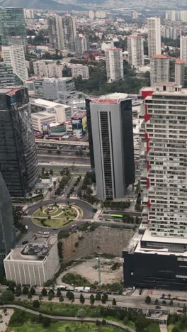 Drone's-eye-vertical-aerial-view-of-the-Santa-Fe-district-in-Mexico-City