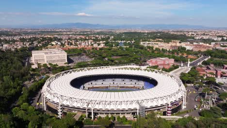 Impresionante-Disparo-Sobre-El-Estadio-Olímpico-En-El-Foro-Itálico-De-Roma